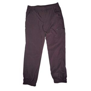 Eddie Bauer Fleece-Lined Maroon Nylon Jogger High Rise Outdoor Pants 10